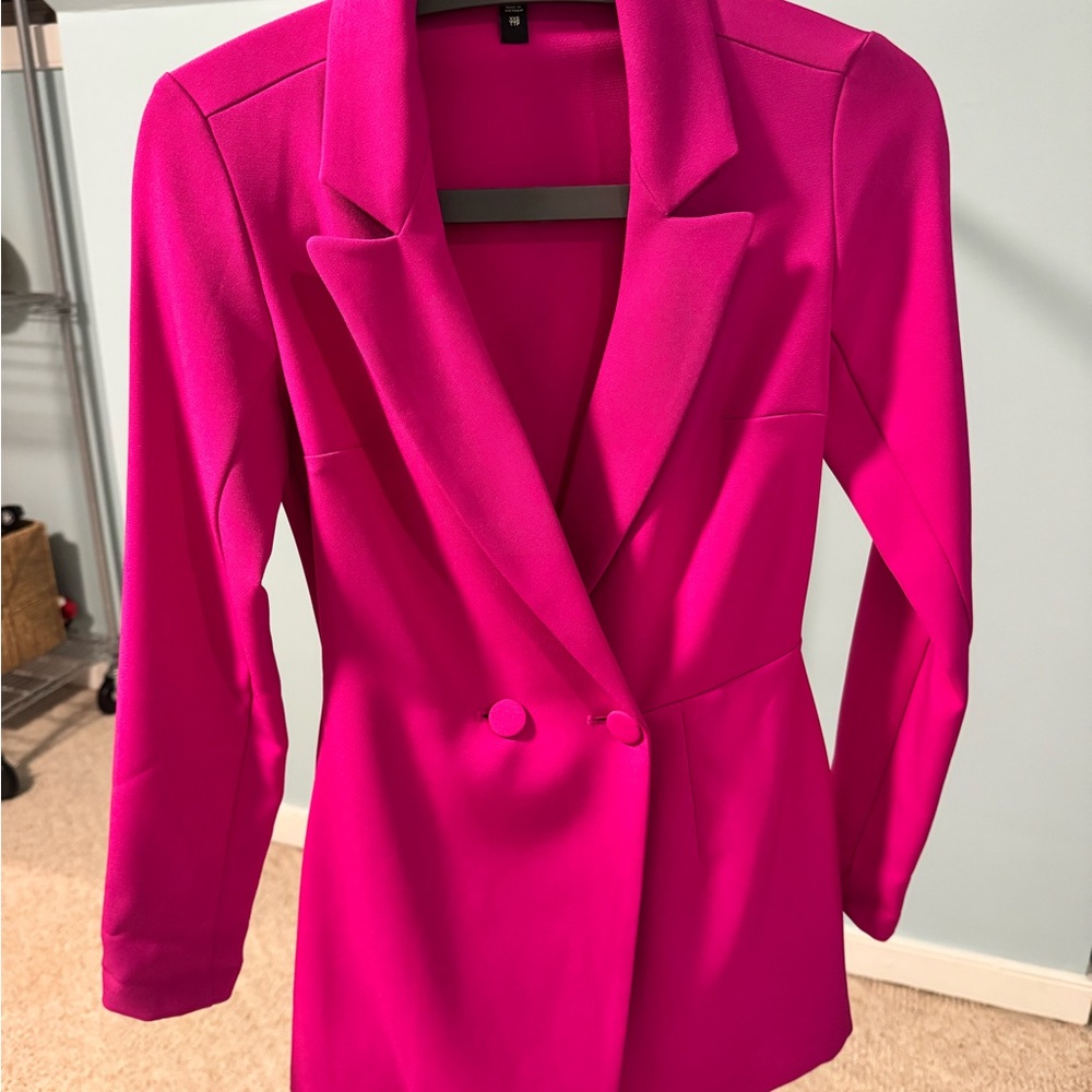 Express Pink Tailored Blazer Romper